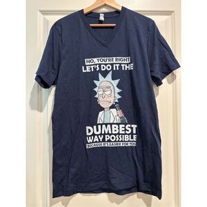 Rick and Morty Men's V-neck T-shirt size Medium